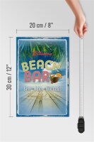 Holzschild Spruch 20x30cm Welcome Beach Bar Beer Juice