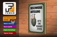 Holzschild Spruch 20x30cm Beschwerde Abteilung bitte Nr.
