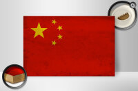 Holzschild Flagge 30x20cm China Fahne Wanddeko