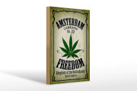 Holzschild Cannabis 20x30cm Amsterdam freedom Kingdom
