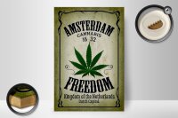 Holzschild Cannabis 20x30cm Amsterdam freedom Kingdom