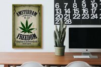 Holzschild Cannabis 20x30cm Amsterdam freedom Kingdom