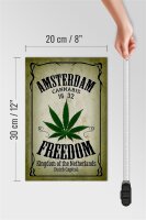 Holzschild Cannabis 20x30cm Amsterdam freedom Kingdom