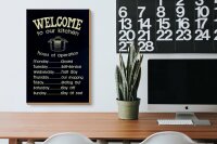Holzschild Spruch 20x30cm Welcome to our kitchen hours