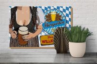 Holzschild Spruch 30x20cm Biergarten Willkommen Bayern
