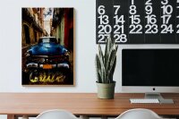 Holzschild Spruch 20x30cm Cuba blaues Auto