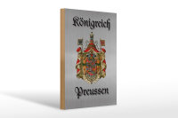 Holzschild Spruch 20x30cm Königreich Preussen Wappen grau
