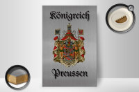 Holzschild Spruch 20x30cm Königreich Preussen Wappen grau