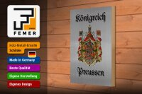 Holzschild Spruch 20x30cm Königreich Preussen Wappen grau