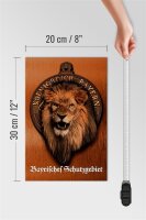 Holzschild Spruch 20x30cm Königreich Bayern Löwe
