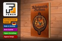 Holzschild Spruch 20x30cm Königreich Bayern Wappen
