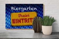 Holzschild Bayern 30x20cm Biergarten freier Eintritt