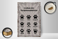 Holzschild Spruch 20x30cm Lexikon Tierpfotenabdrücke Tiere