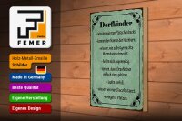 Holzschild Spruch 20x30cm Dorfkinder wissen wie Plätzchen