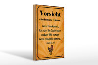 Holzschild Spruch 20x30cm Vorsicht freilaufende Hühner