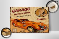 Holzschild Spruch 30x20cm Garage Service mechanic on duty