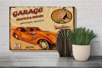 Holzschild Spruch 30x20cm Garage Service mechanic on duty