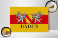 Holzschild Flagge 30x20cm Baden Wappen Wanddeko