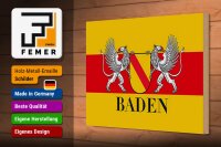 Holzschild Flagge 30x20cm Baden Wappen Wanddeko