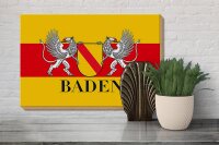 Holzschild Flagge 30x20cm Baden Wappen Wanddeko