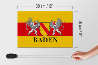 Holzschild Flagge 30x20cm Baden Wappen Wanddeko