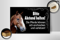 Holzschild Spruch 30x20cm bitte Abstand halten Pferde