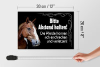Holzschild Spruch 30x20cm bitte Abstand halten Pferde