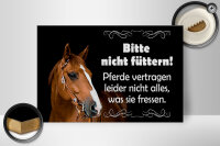 Holzschild Spruch 30x20cm bitte nicht füttern Pferde