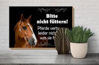Holzschild Spruch 30x20cm bitte nicht füttern Pferde