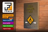 Holzschild Spruch 20x30cm Parken Rolli parking only