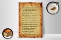 Holzschild Spruch 20x30cm 10 Gebote für Schwiegermütter