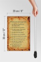 Holzschild Spruch 20x30cm 10 Gebote für Schwiegerväter
