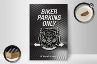 Holzschild Spruch 20x30cm Biker parking only all others