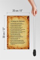Holzschild Spruch 20x30cm 10 Gebote für Ehefrauen