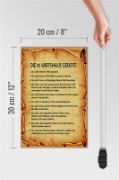Holzschild Spruch 20x30cm die 10 Wirtshaus Gebote