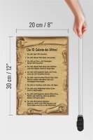 Holzschild Spruch 20x30cm die 10 Gebote des Wirtes