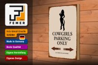Holzschild Spruch 20x30cm Cowgirls parking only
