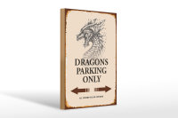 Holzschild Spruch 20x30cm Dragons parking only
