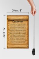 Holzschild Spruch 20x30cm Desiderata Gedicht Englisch
