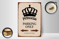 Holzschild Spruch 20x30cm Princess parking only Krone