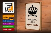 Holzschild Spruch 20x30cm Princess parking only Krone