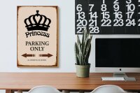 Holzschild Spruch 20x30cm Princess parking only Krone