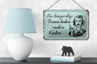 Blechschild Retro 18x12cm langweilige Frauen saubere Küchen