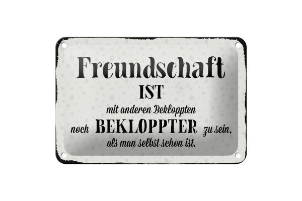 Blechschild Spruch 18x12cm Freundschaft ist mit anderen