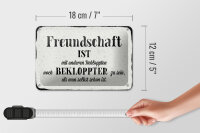 Blechschild Spruch 18x12cm Freundschaft ist mit anderen