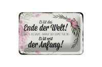 Blechschild Spruch 18x12cm es ist das Ende der Welt sagte