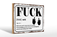 Holzschild Spruch 30x20cm FUCK Verb can be used in many
