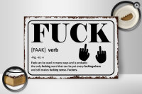 Holzschild Spruch 30x20cm FUCK Verb can be used in many