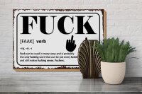 Holzschild Spruch 30x20cm FUCK Verb can be used in many