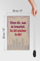 Holzschild Spruch 20x30cm Nimm dir was du brauchst Liebe